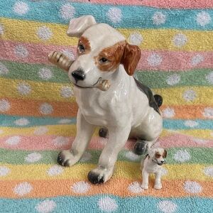 Vintage Ceramic Jack Russell Dog Figurine